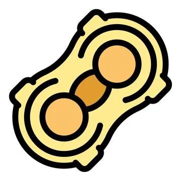 Macadamia nut in shell being opened showing two halves Stock Illustration