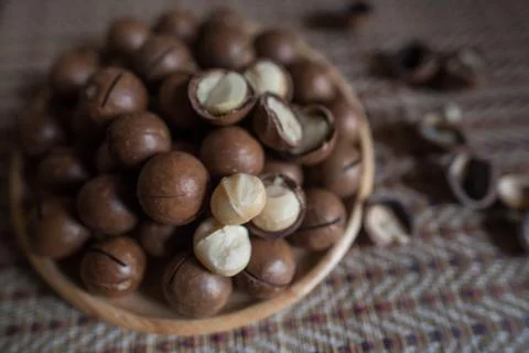 Macadamia Nuts is favorits ingredient of bakery Stock Photos