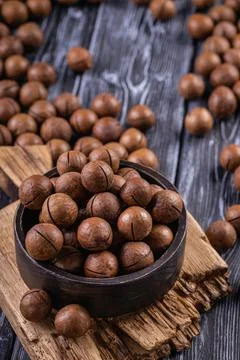 Macadamia nuts. Stock Photos