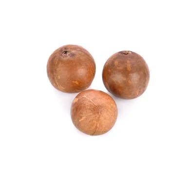 Macadamia nuts on white background Foto stock