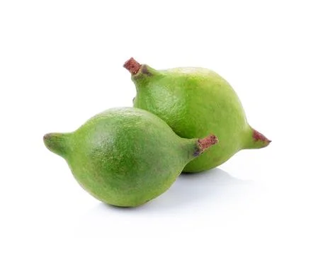 Macadamia nuts on white background Stock Photos