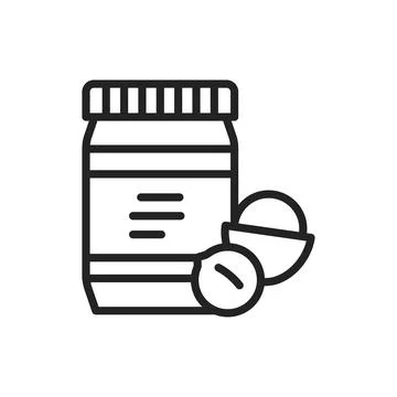 Macadamia paste color line icon. Isolated vector element. Stock Illustration