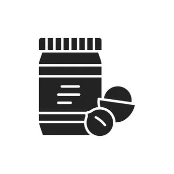 Macadamia paste color line icon. Isolated vector element. Stock Illustration