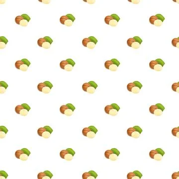 Macadamia pattern seamless Stock Illustration