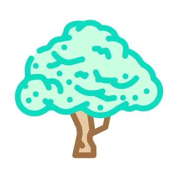Macadamia tree jungle amazon color icon vector illustration Stock Illustration