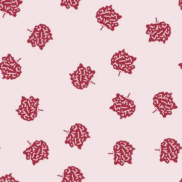 Macadamia tree jungle amazon glyph seamless pattern Stock Illustration