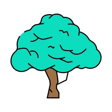 Macadamia tree jungle amazon icon color illustration Stock Illustration