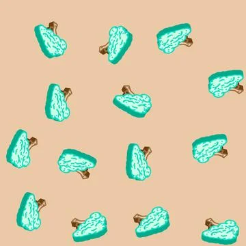 Macadamia tree jungle amazon isometric icon seamless pattern 库存插图
