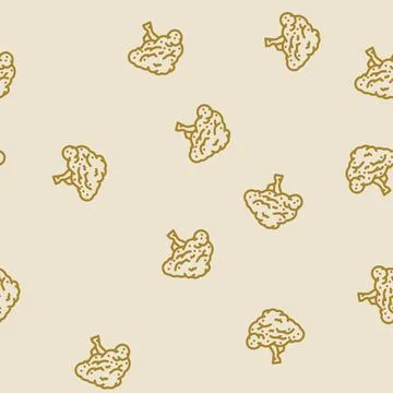 Macadamia tree jungle amazon line vector seamless pattern Stock Illustration