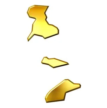 Macao 3d Golden Map Stock Illustration