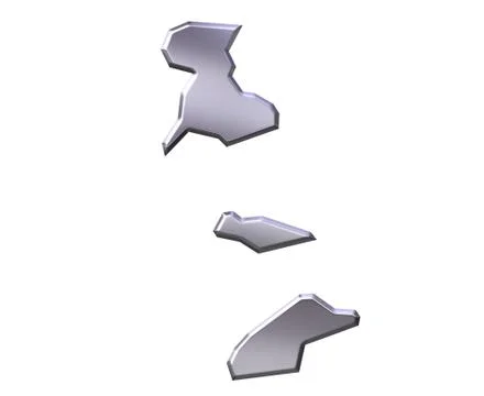 Macao 3D Silver Map Stock Illustration