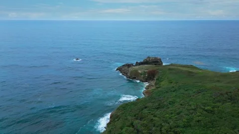 Macao beach Cliffs Drone View on Overcast Day. Dominican Republic Stock Footage 312000558