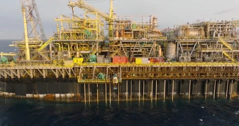 Macao, Brazil - 01 August 2024: Aerial view of industrial vessel in ocean, Stock Footage 284814799
