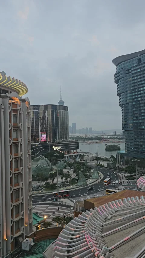 Macao, China - 2024, May 13th: Afternoon Timelapse - Vertical Video Stock Footage 276501491