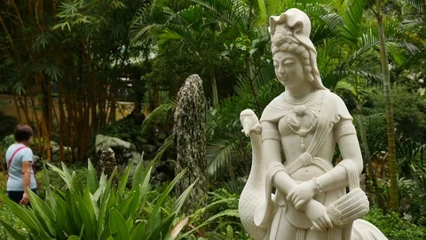 Macao Garden Statue Video stock 88632785