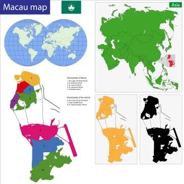 Macao map Stock Illustration