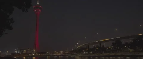 Macao night Shots skyline Stock Footage 239798116