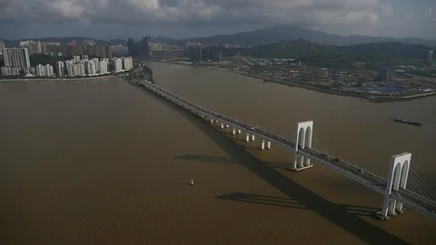 Macao River Bridge View Vídeo Stock 88633937
