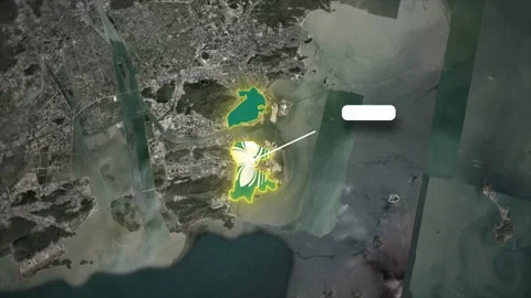 Macao Satellite Map Zoom-in Animation Highlighted Outline Stock Footage 323456624