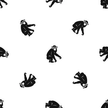 Macaque pattern seamless black Illustrazione stock