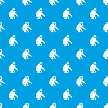 Macaque pattern seamless blue Illustrazione stock