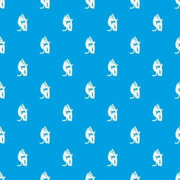 Macaque on a tree pattern seamless blue Illustrazione stock