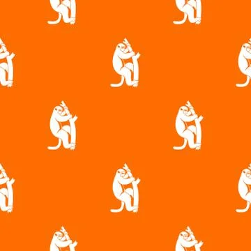 Macaque on a tree pattern seamless Illustrazione stock