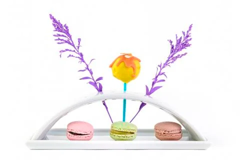 Macaron and cake pop Stock Photos