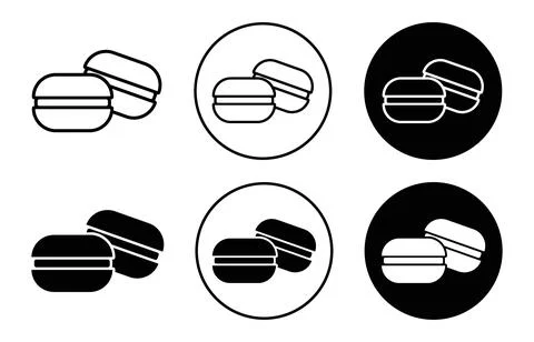 Macaron cake icon Outline flat Icon Ilustração Stock