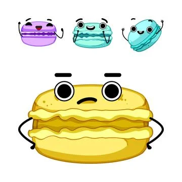 Macaron characters expressing varied emotions Ilustração Stock