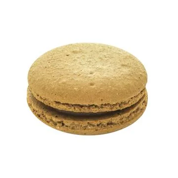 Macaron coffee flavour biscuit dessert top view Stock Photos