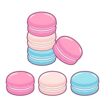 Macaron cookies drawing Stock Illustration