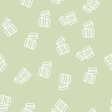 Macaron delicious dessert line vector seamless pattern 스톡 일러스트