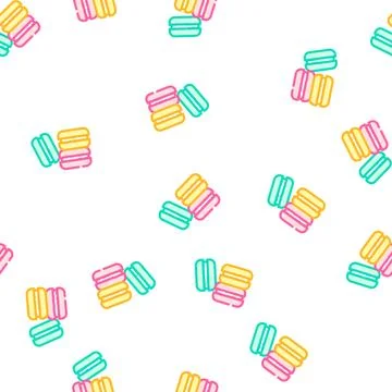 Macaron delicious dessert vector seamless pattern 스톡 일러스트