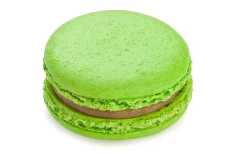 Macaron ginger cookie isolated on a white background. French confection. Stock Photos