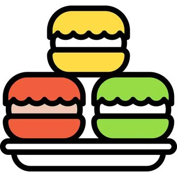 Macaron icon, Bakery and baking related vector Stock Illustration