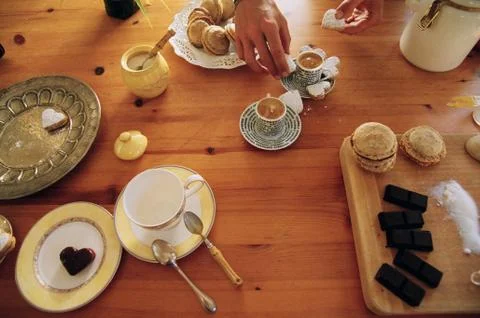 Macaron Sable Espresso Stock Photos