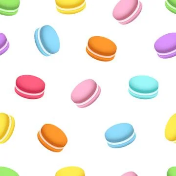 Macaron seamless pattern. Illustrazione stock