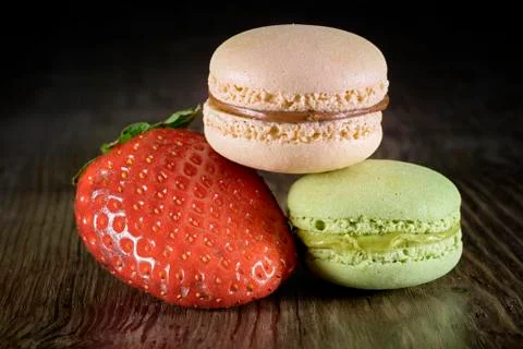 Macaron strawberry 스톡 사진