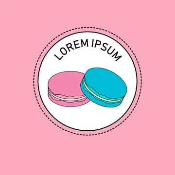 Macaron Vector Illustration Badge Sticker Design. Vector illustration Stock-Illustration