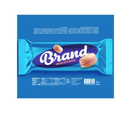 Macarone Package Design with Blue Background Stock Illustration