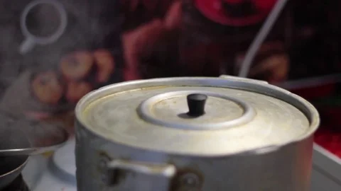 Macaroni and spaghetti are cooked in the pan Stock Footage 71114261