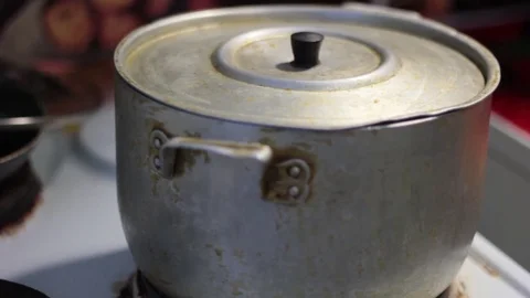 Macaroni and spaghetti are cooked in the pan Stock Footage 71114359