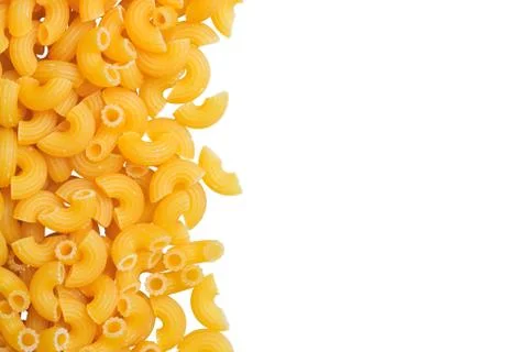 Macaroni angle pasta closeup with copy space and clipping path Stock Photos