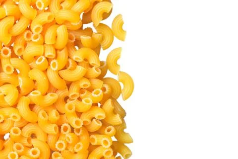 Macaroni angle pasta closeup with copy space and clipping path Stock Photos