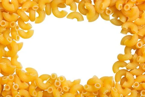 Macaroni angle pasta closeup with copy space and clipping path Stock Photos