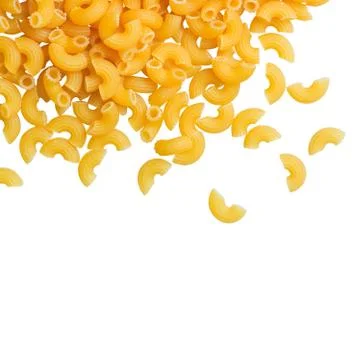 Macaroni angle pasta closeup with copy space Stock Photos