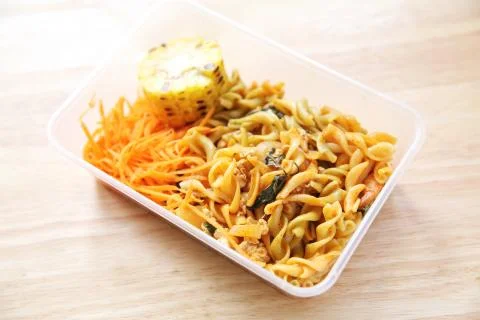 Macaroni in bento Stock Photos