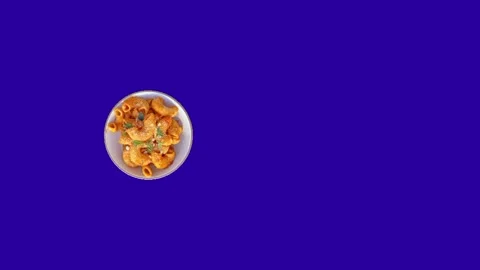 Macaroni on blue screen background Vídeo Stock 330679859
