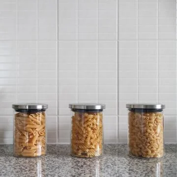 Macaroni in a bottle Foto stock